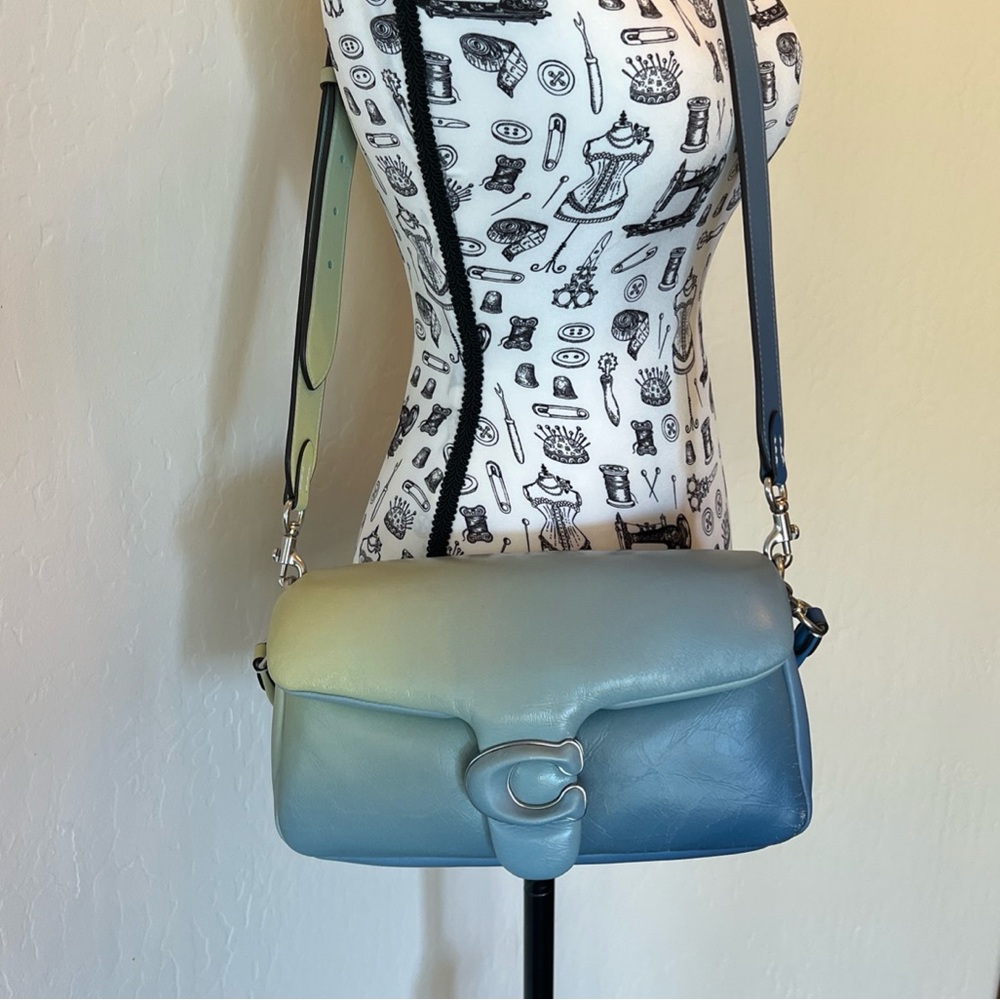 Coach CA083 Blue Green Pillow Tabby 26 Crossbody Bag